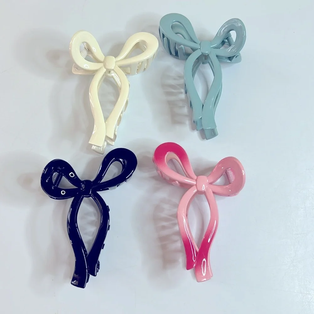 4 Colorful Bow Hair Clips